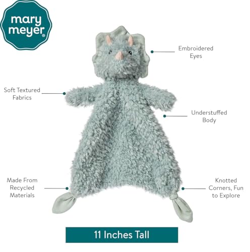 Mary Meyer Lovey Dinosaur with knotted feet offers easy to carry snuggle moments