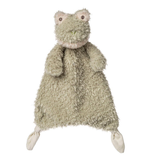 Mary Meyer Lovey Again Friends Frog with a textured green body for cozy baby snuggles.