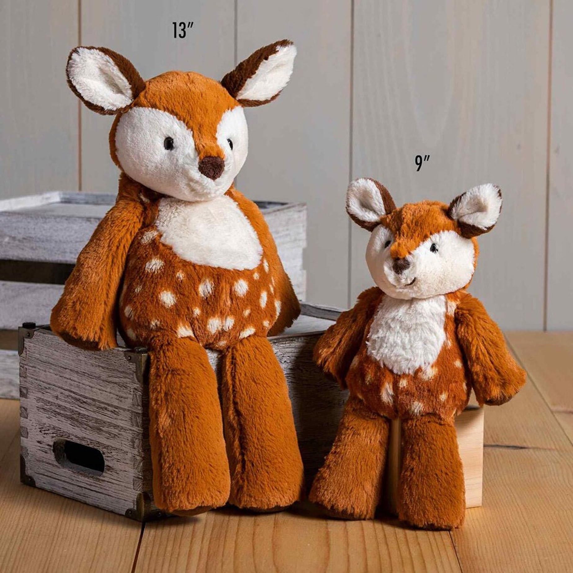 Soft slouchy Marshmallow Fawn body is perfect for cuddling at naps.