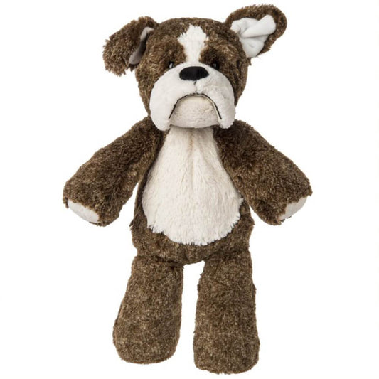 Mary Meyer Marshmallow Zoo Bradley Bulldog plush, front view, soft cuddly companion for nap time