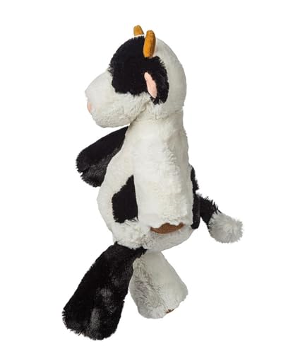 Mary Meyer Clyde Cow plush stands 13 inches tall for versatile play and cuddling.