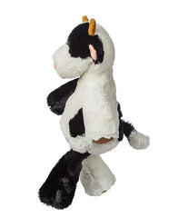 Mary Meyer Clyde Cow plush stands 13 inches tall for versatile play and cuddling.
