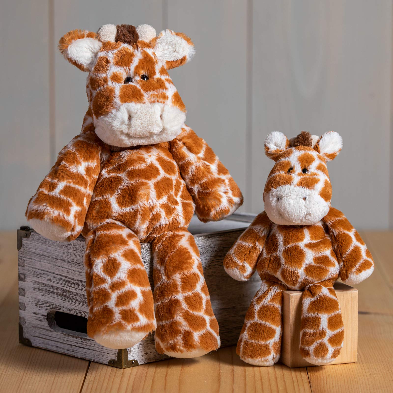 Mary Meyer Marshmallow Zoo Giraffe soft fur pattern enhances cozy snuggles