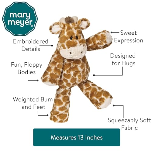 Mary Meyer Marshmallow Zoo Giraffe weighted bum highlights snug support for hugs