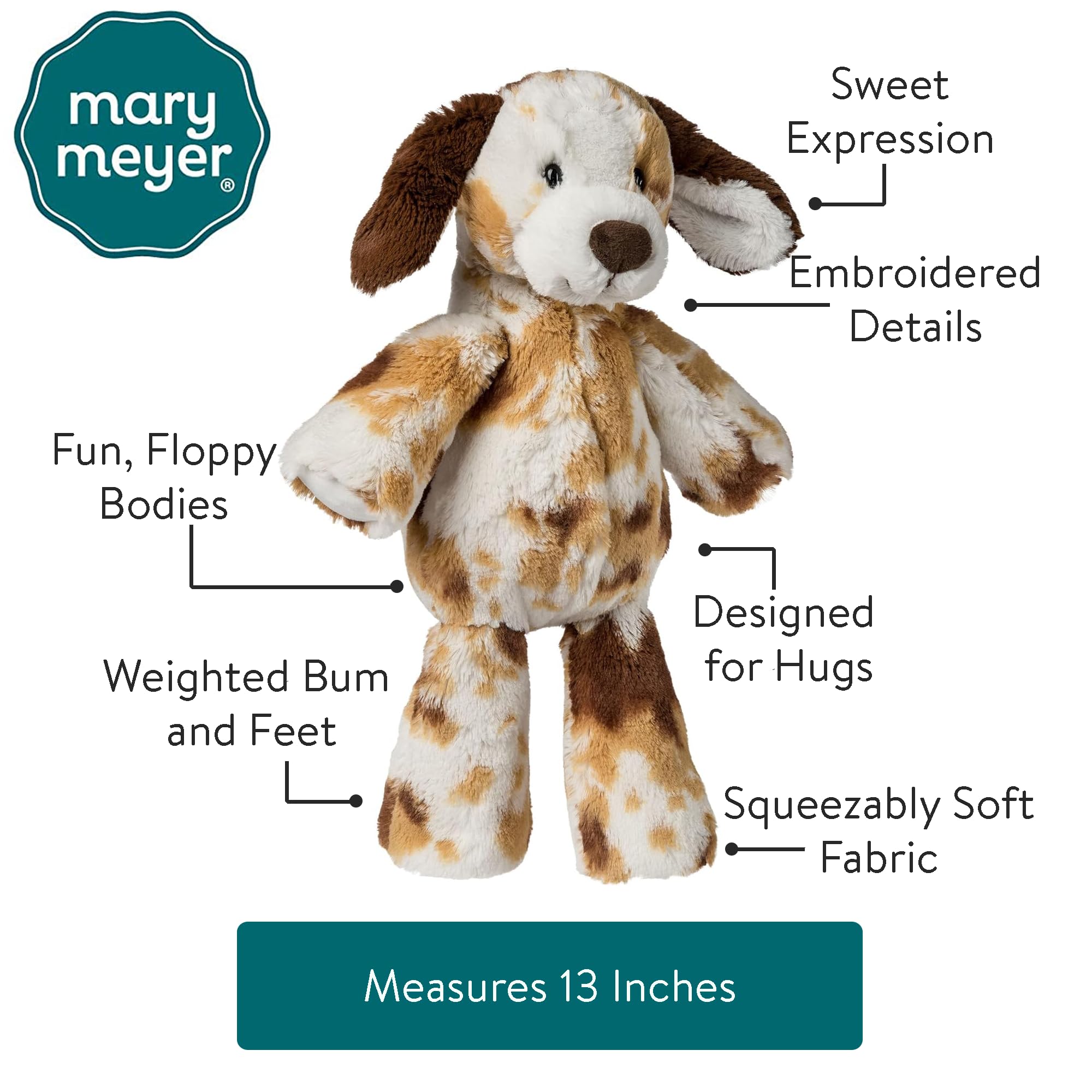 Mary Meyer Marshmallow Zoo S'mores Puppy 13-inch size great for hugs