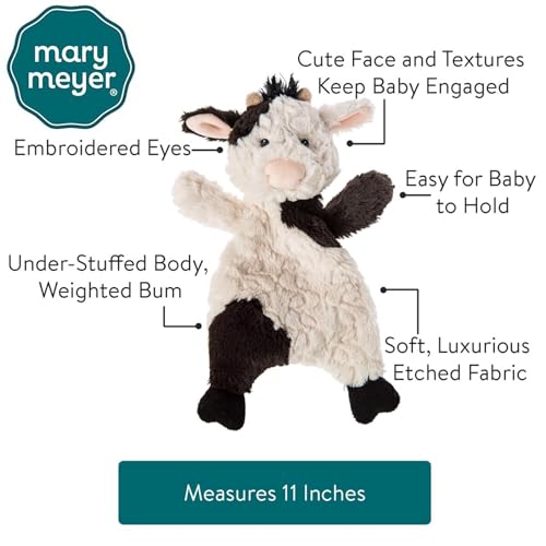 Mary Meyer Putty Cow Lovey floppy body for easy grasping.