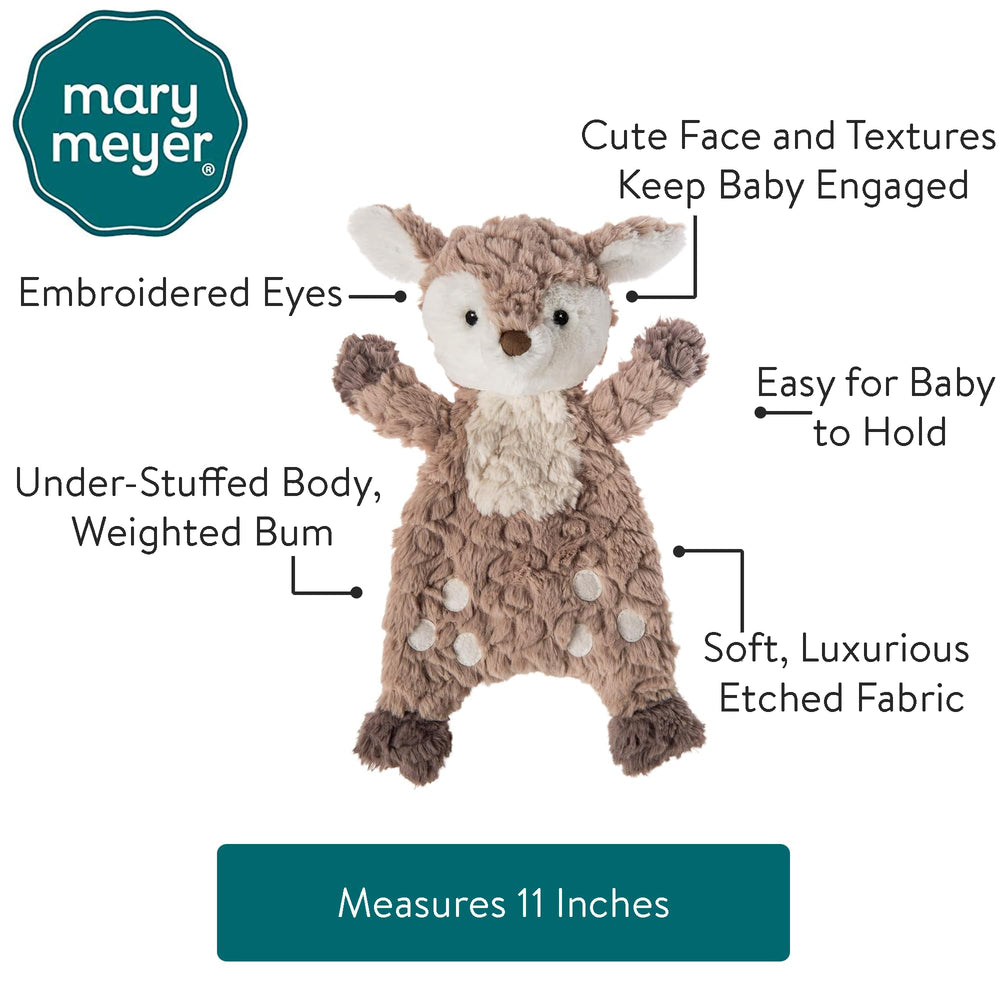 Mary Meyer Putty Lovey Fawn embroidery eyes offer safe, friendly detail