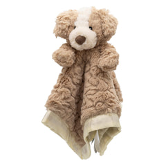 Mary Meyer Putty Nursery Hound Blanket embroidered eyes add friendly charm.