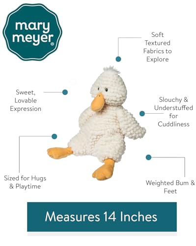 Mary Meyer Snuggables Duck plush face close-up, inviting expression for hugs.