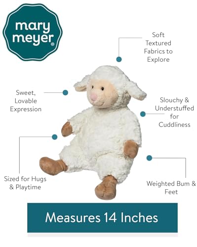 Mary Meyer Snuggables Lamb side view—floppy huggable design for on-the-go comfort