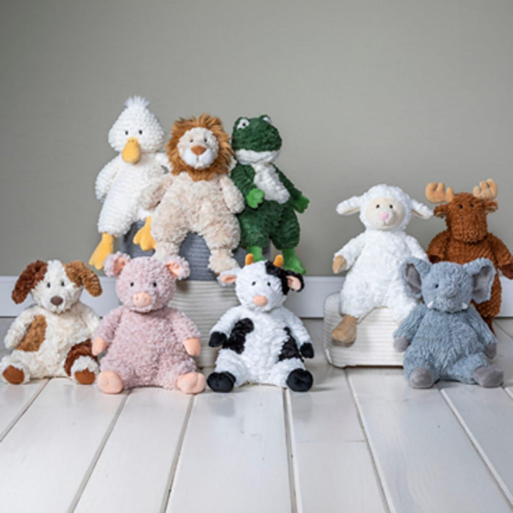 Mary Meyer Snuggables Pig measures 14 inches for easy grip.