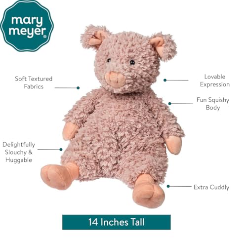 Mary Meyer Snuggables Pig ears give a playful, snug look.