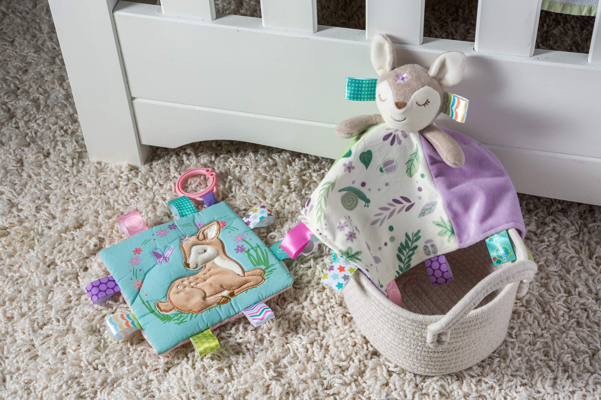 Mary Meyer Taggies Flora Fawn embroidered sleepy-eyes give a friendly look.