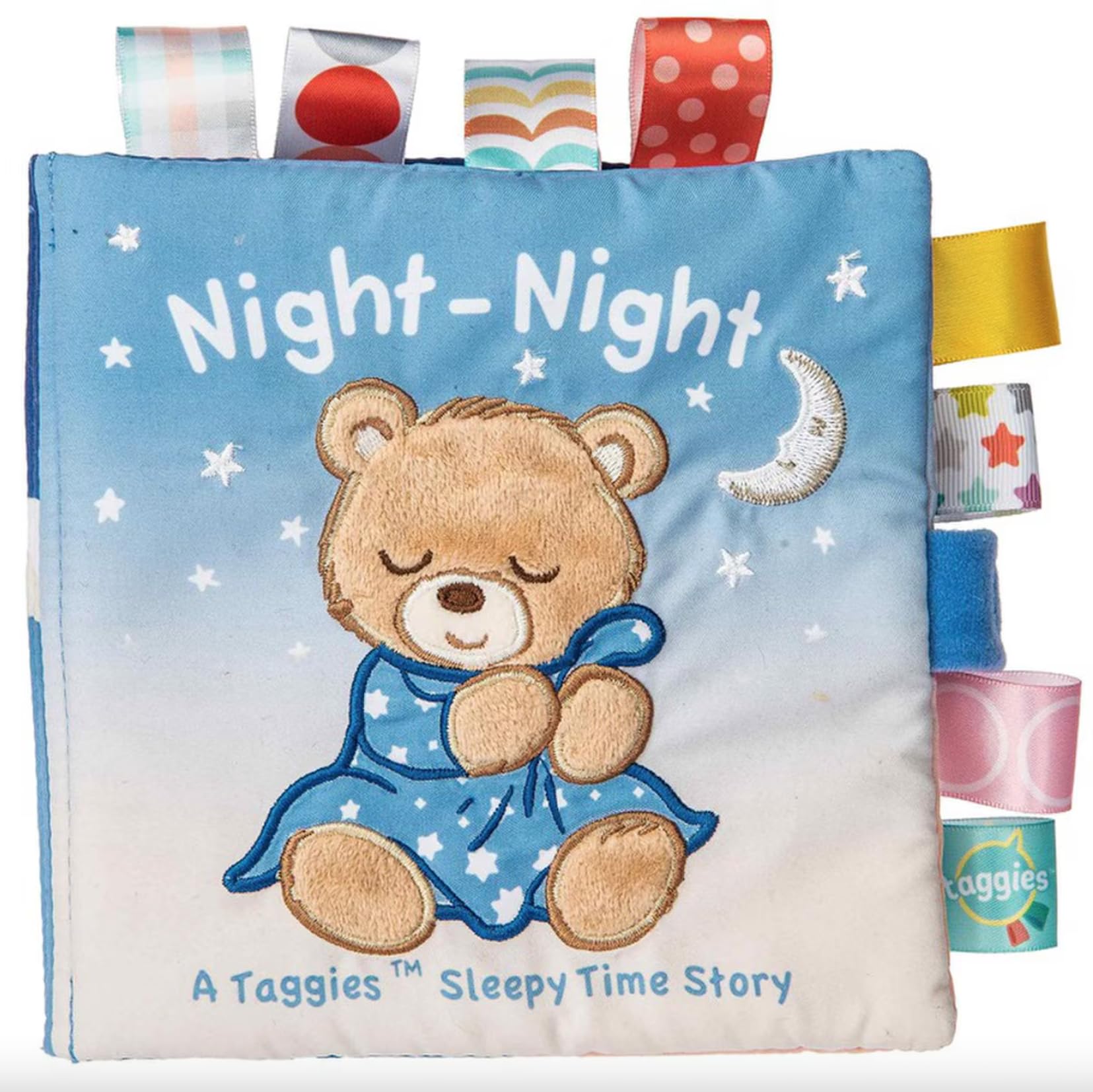 Mary Meyer Taggies Starry Night Teddy Soft Book cover with sleepy-eyed bear for calming storytime
