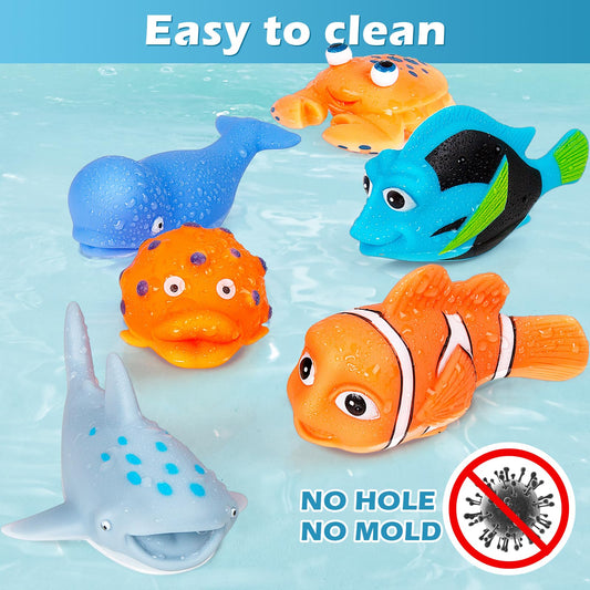 Masagotti no-hole bath toy sea creatures float for imaginative playtime.