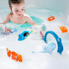 Masagotti no-hole bath toy set of six pieces for water fun and learning.