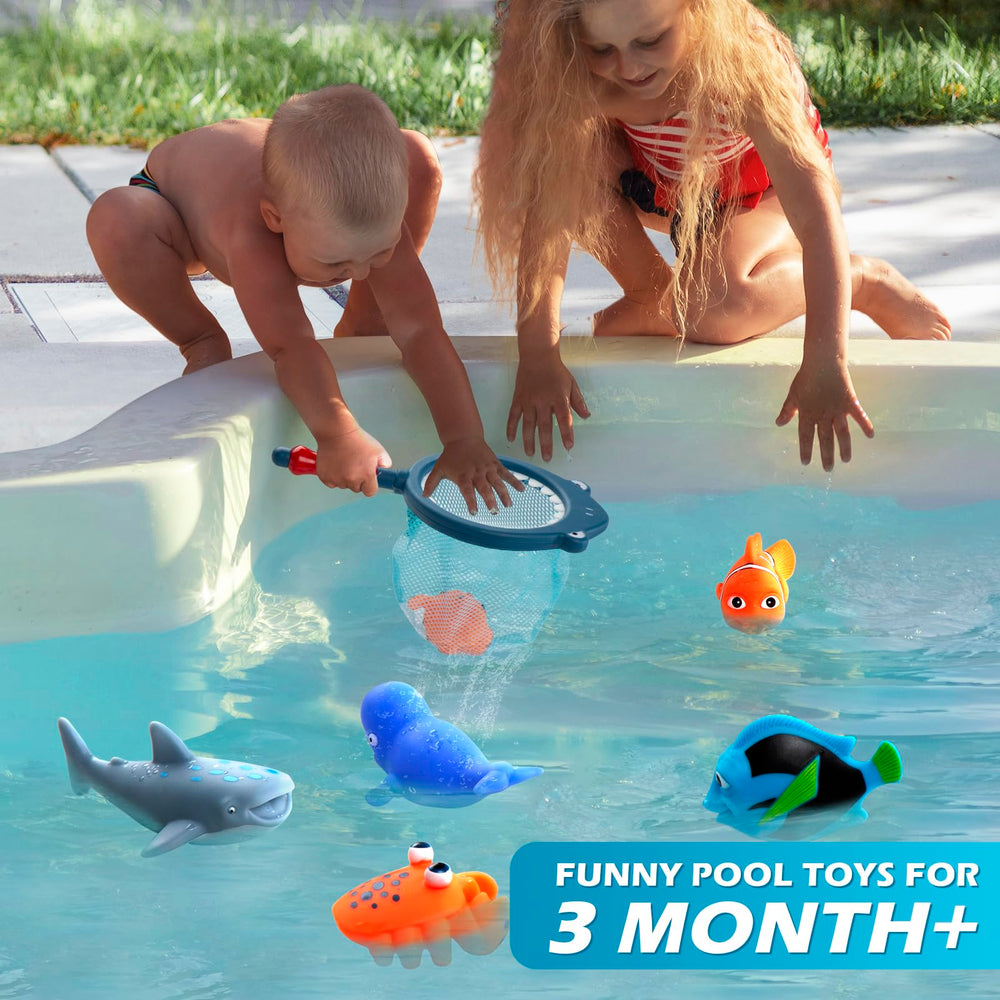 Masagotti shark net and storage idea for playful cleanup and chases.