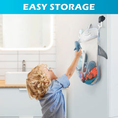 Masagotti weather suction hooks secure toys to tub walls during play.