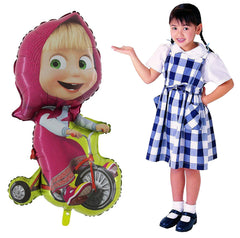 Masha and the Bear balloon on bicycle, 39 inch, ideal for vivid birthday decorating