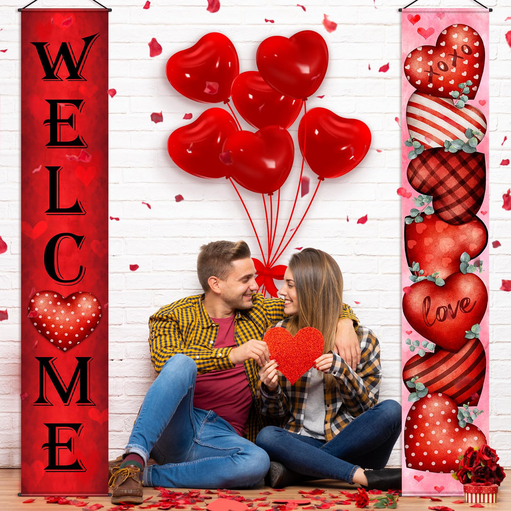 MASHAN Valentine door banner 71x12 inches ideal for porch or yard displays.