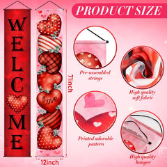 MASHAN Valentine's love heart banner 71x12 inches adds romantic charm to entrances.