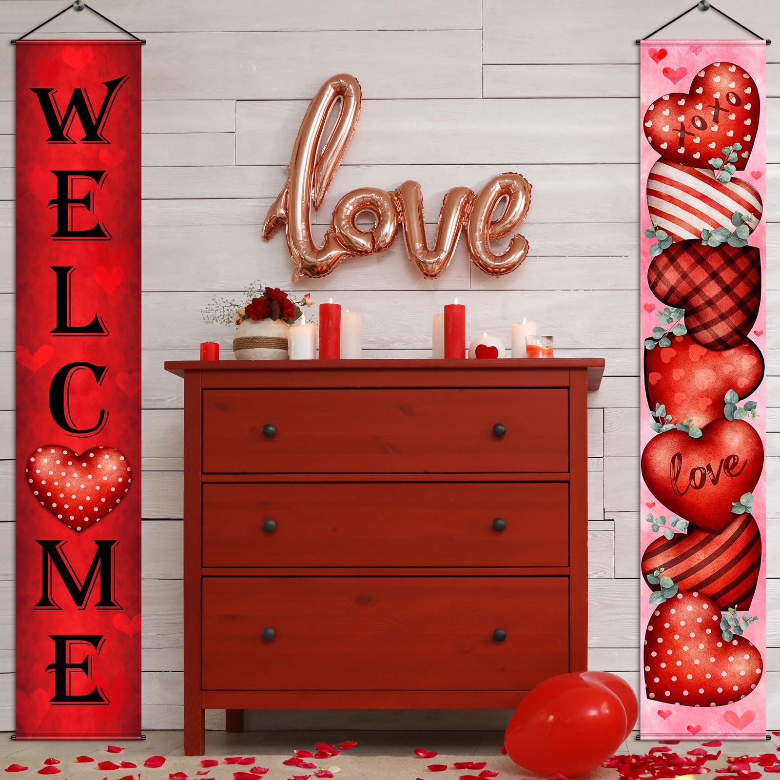 MASHAN Wedding engagement banner 71x12 inches helps create a romantic entry.