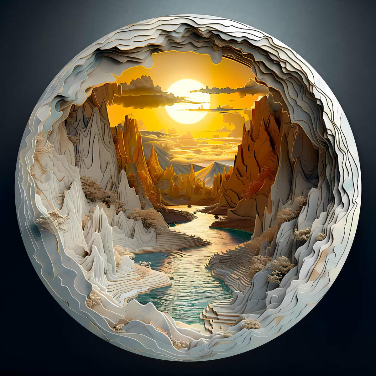 Masseruon Sunset Canyon puzzle box with reference poster for easy start