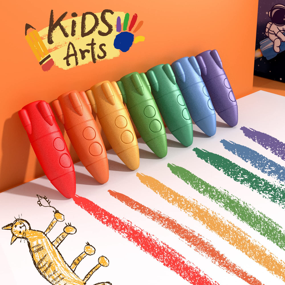 MASSRT Space Crayons 24 vibrant colors spark imagination.
