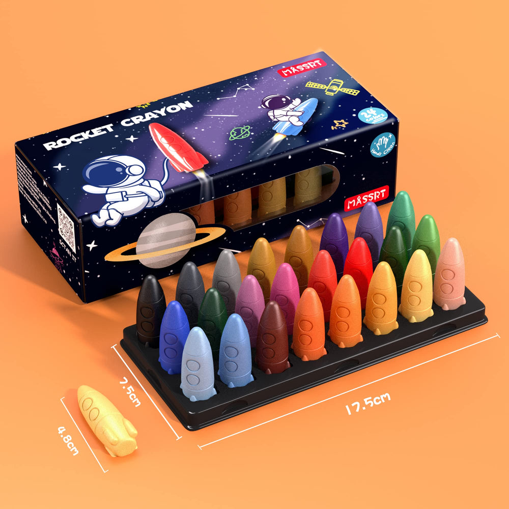 MASSRT Space Crayons colorful box encourages color exploration.