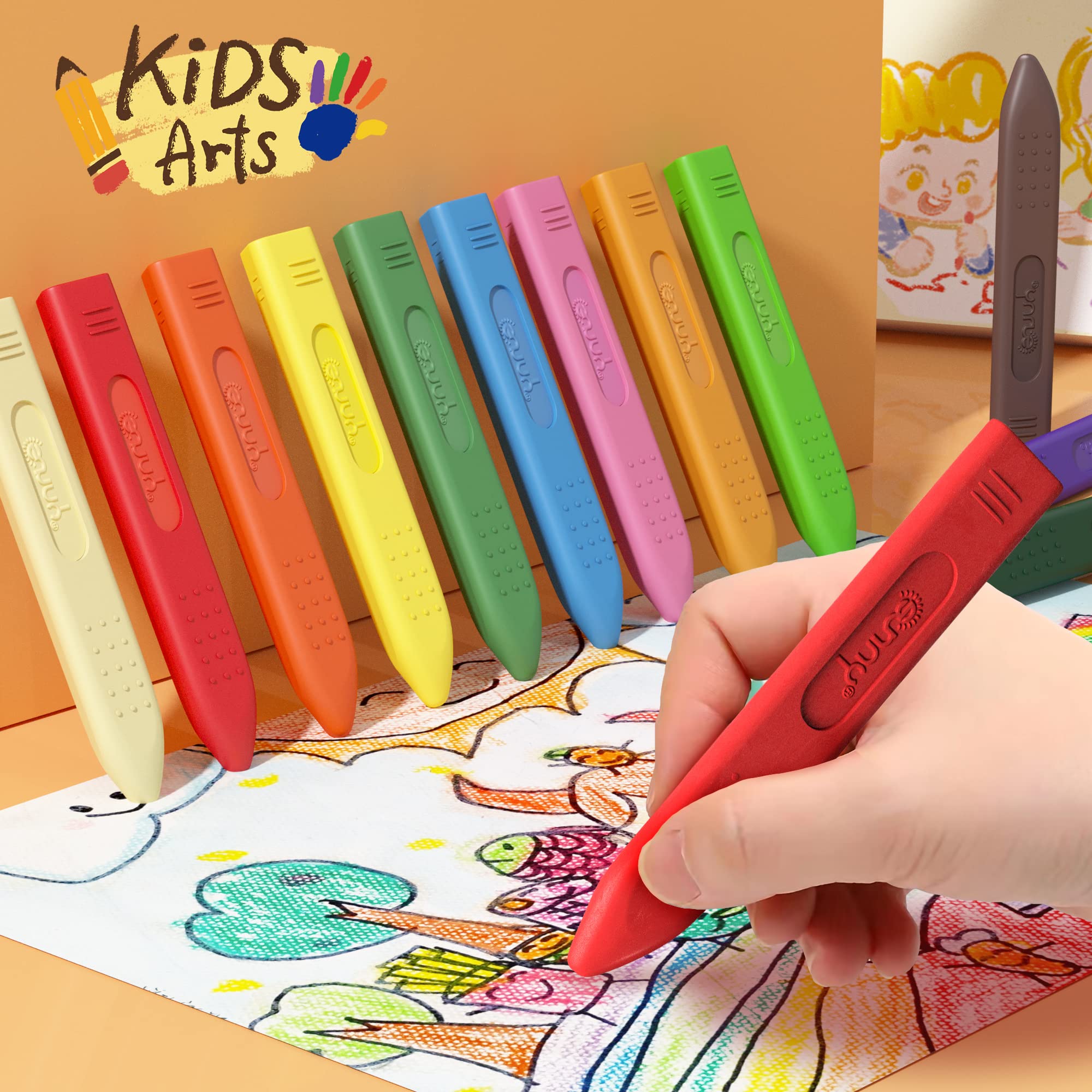 18 vibrant colors MASSRT crayons inspire creativity