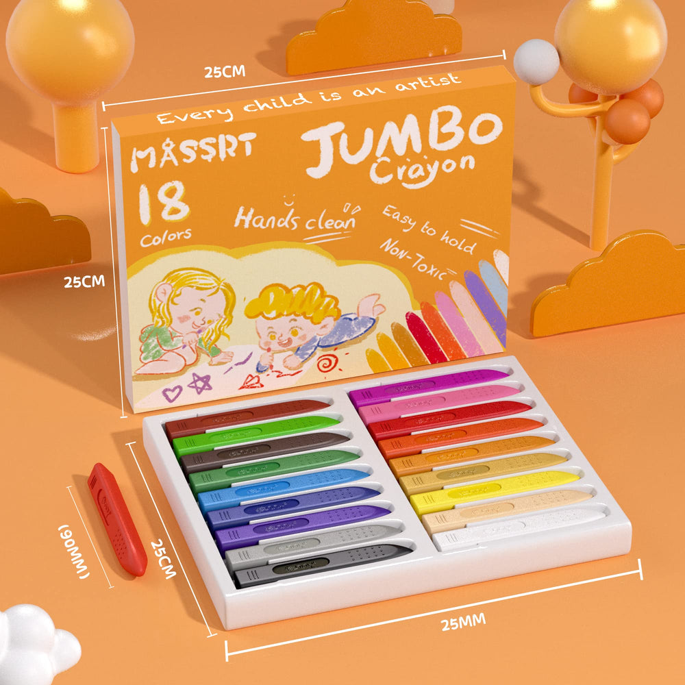 Toddler friendly design MASSRT triangle crayons for grip