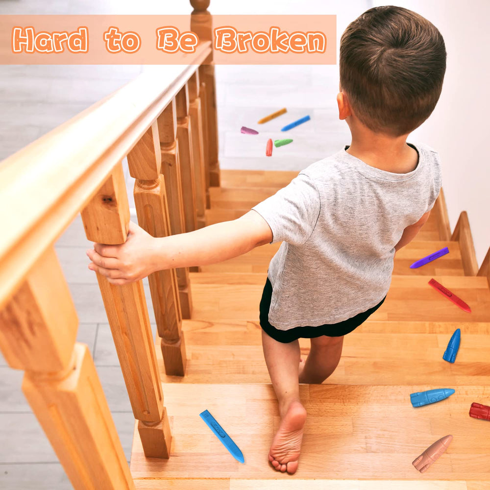 Unbreakable MASSRT crayons withstand drops during play