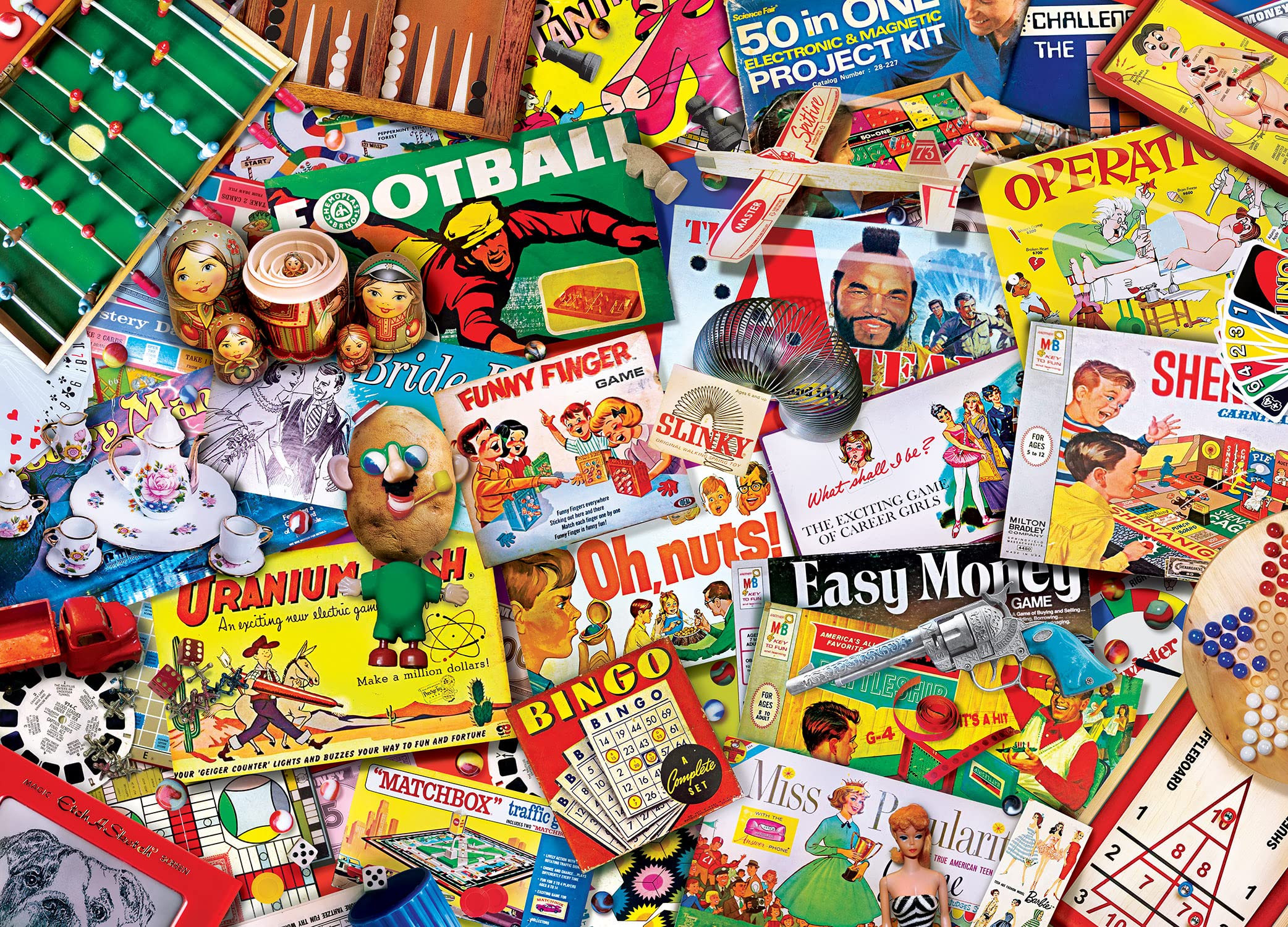 MasterPieces puzzle featuring vinyl records and retro icons for mindful solving.