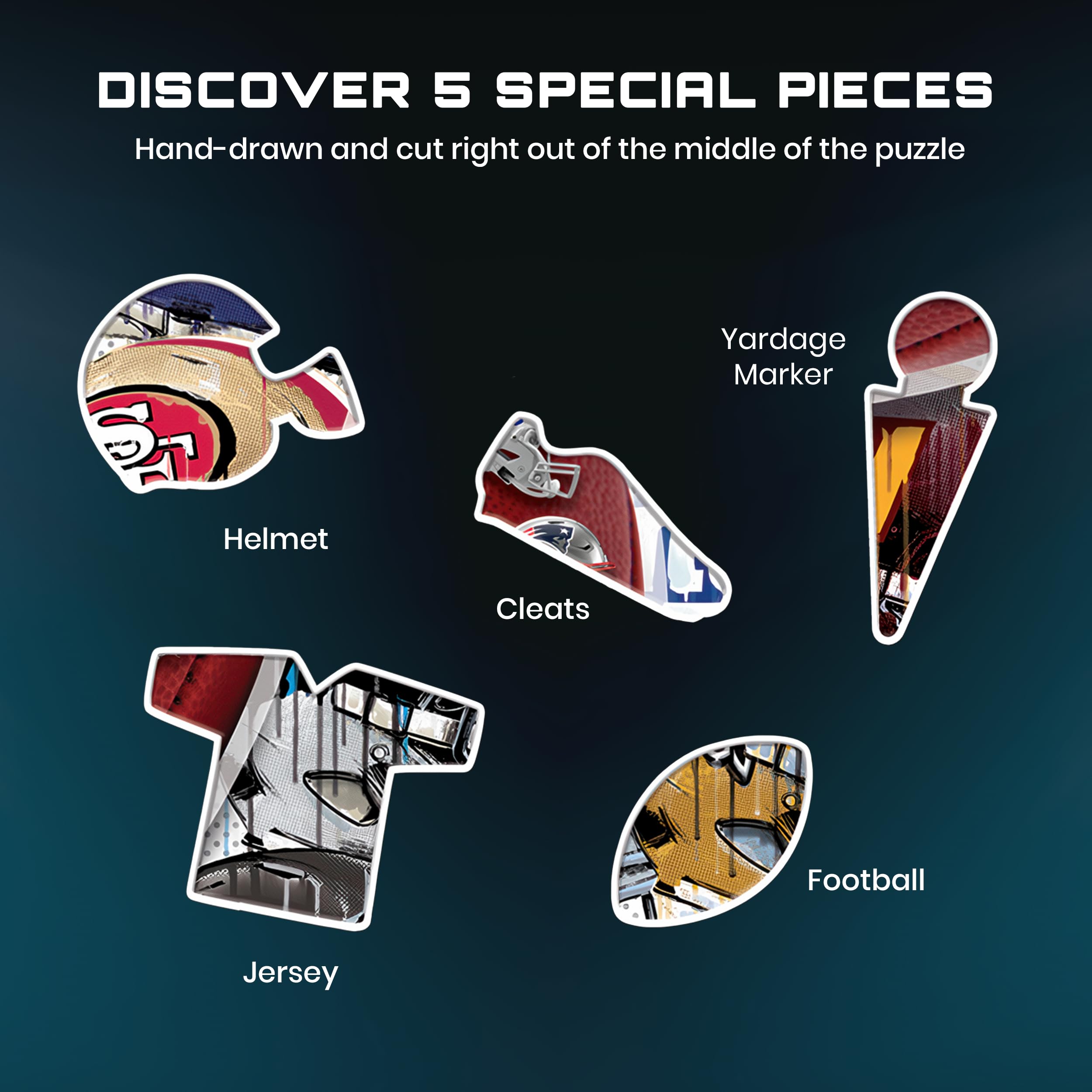 MasterPieces 32-team helmet puzzle collection perfect for NFL fans and display shelves.