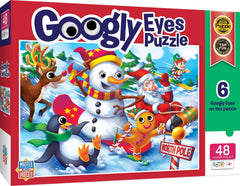 MasterPieces 48-piece puzzle with googly eyes, engaging Christmas fun and fine motor practice.