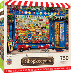 Masterpieces 750 piece puzzle box shows matte finish for glare-free puzzling.