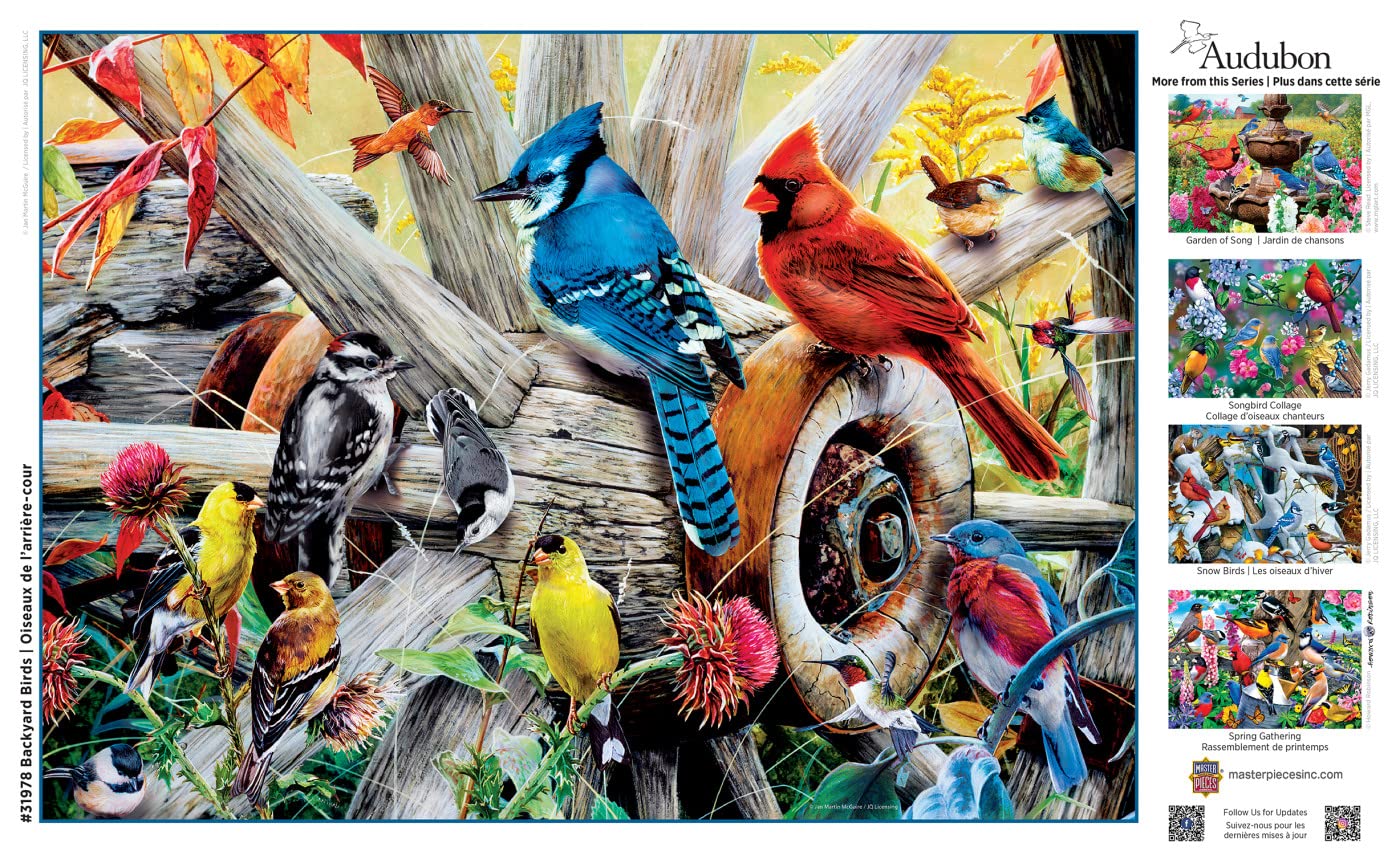MasterPieces Backyard Birds poster guide included to aid solving