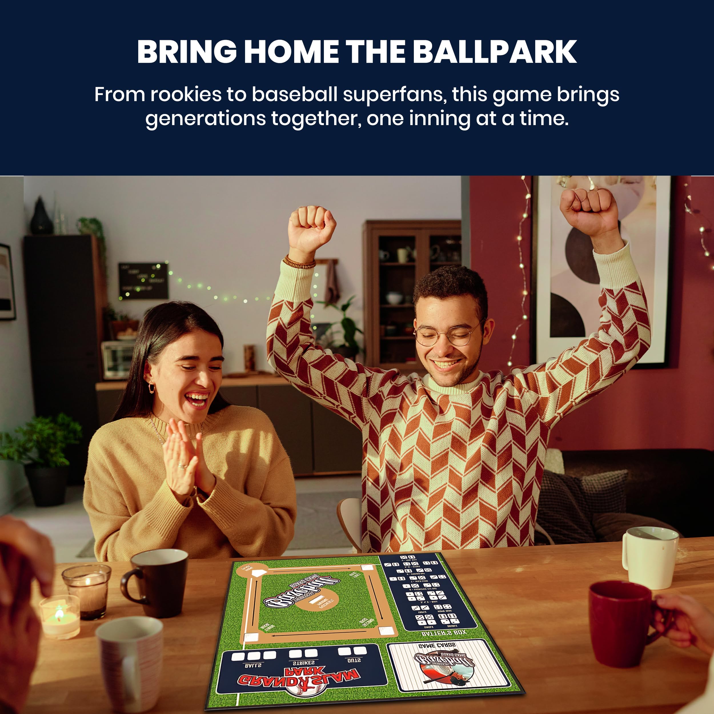 Masterpieces Baseball Dice Board Game family-friendly design for two to eight players