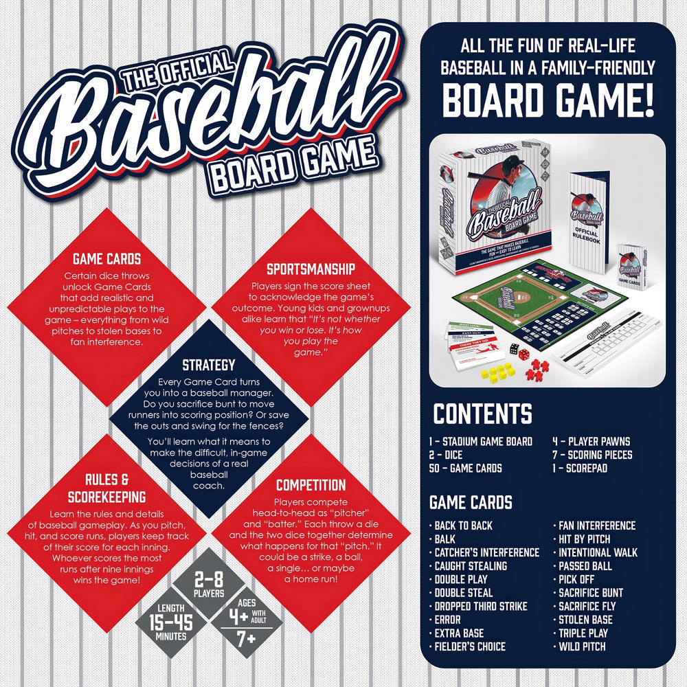 Masterpieces Baseball Dice Board Game family-friendly play on a coffee table