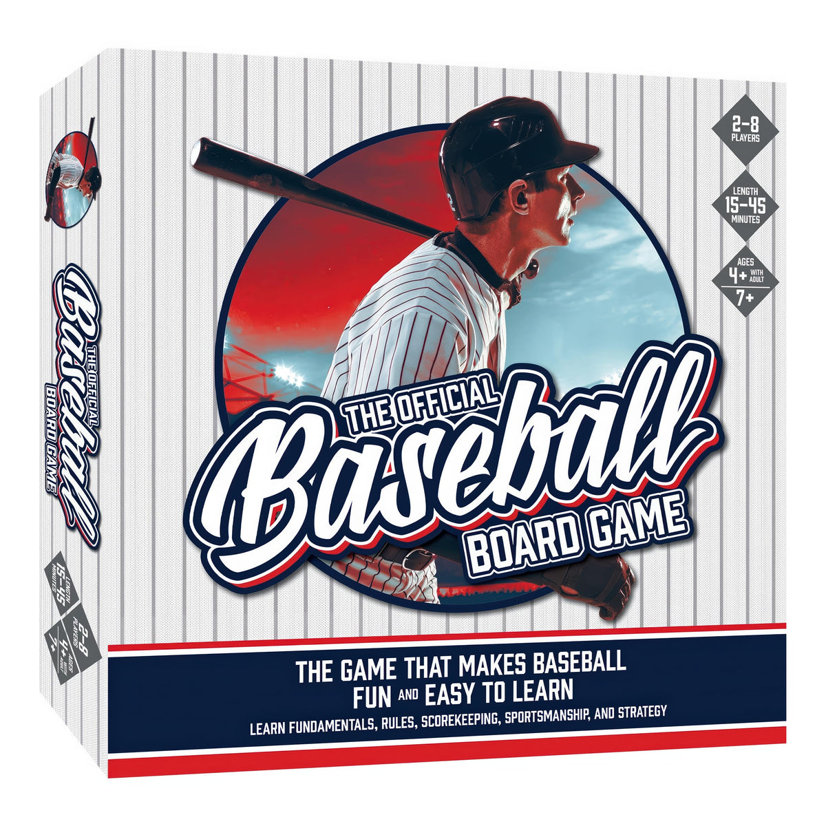 Masterpieces Baseball Dice Board Game setup on stadium board, ideal for family game night