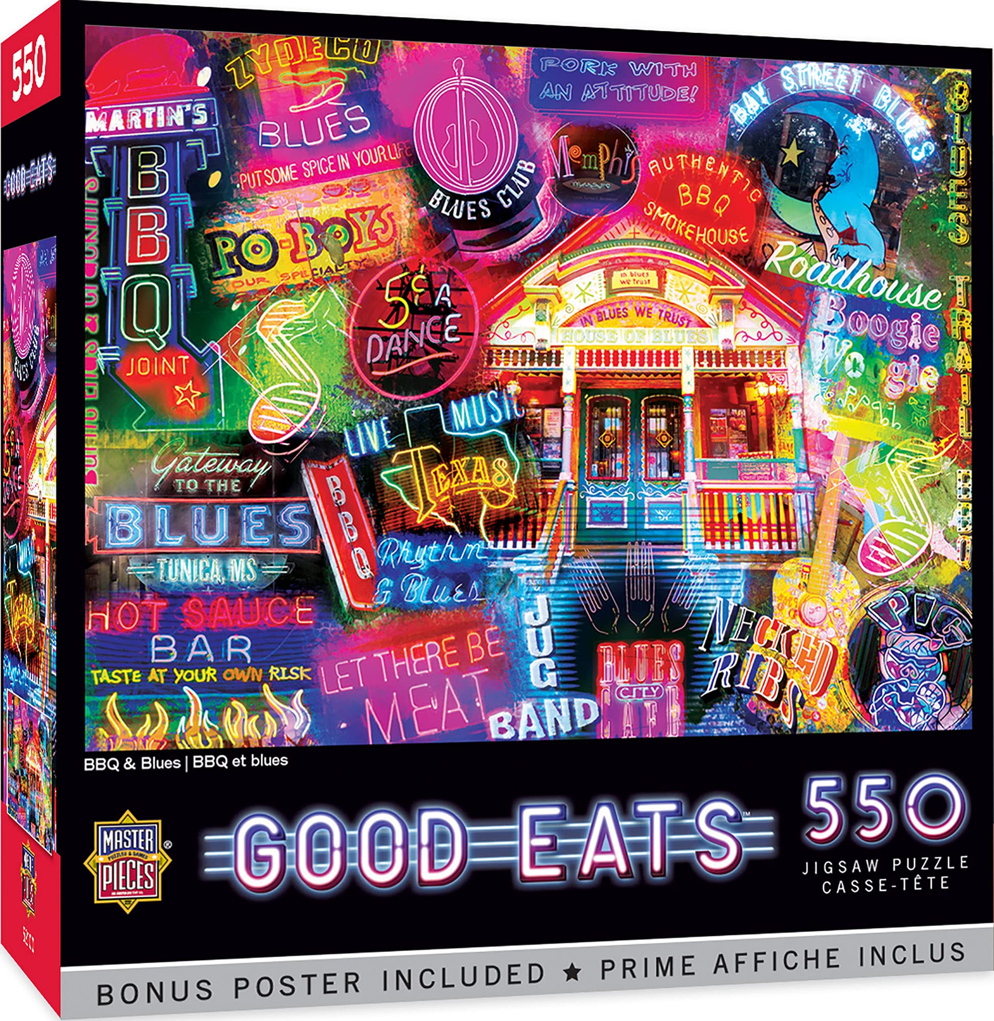 MasterPieces BBQ & Blues puzzle box displayed for easy gifting and storage.