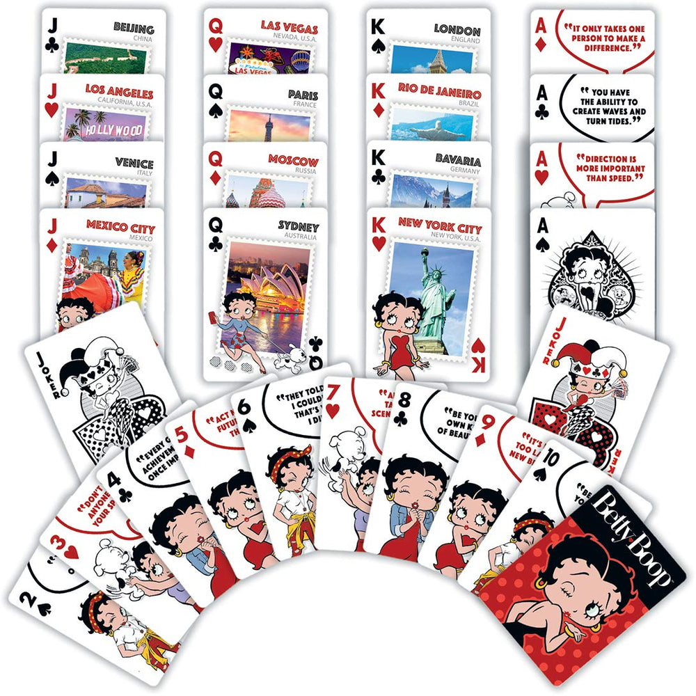 Masterpieces Betty Boop cards in standard poker size for easy handling and play.