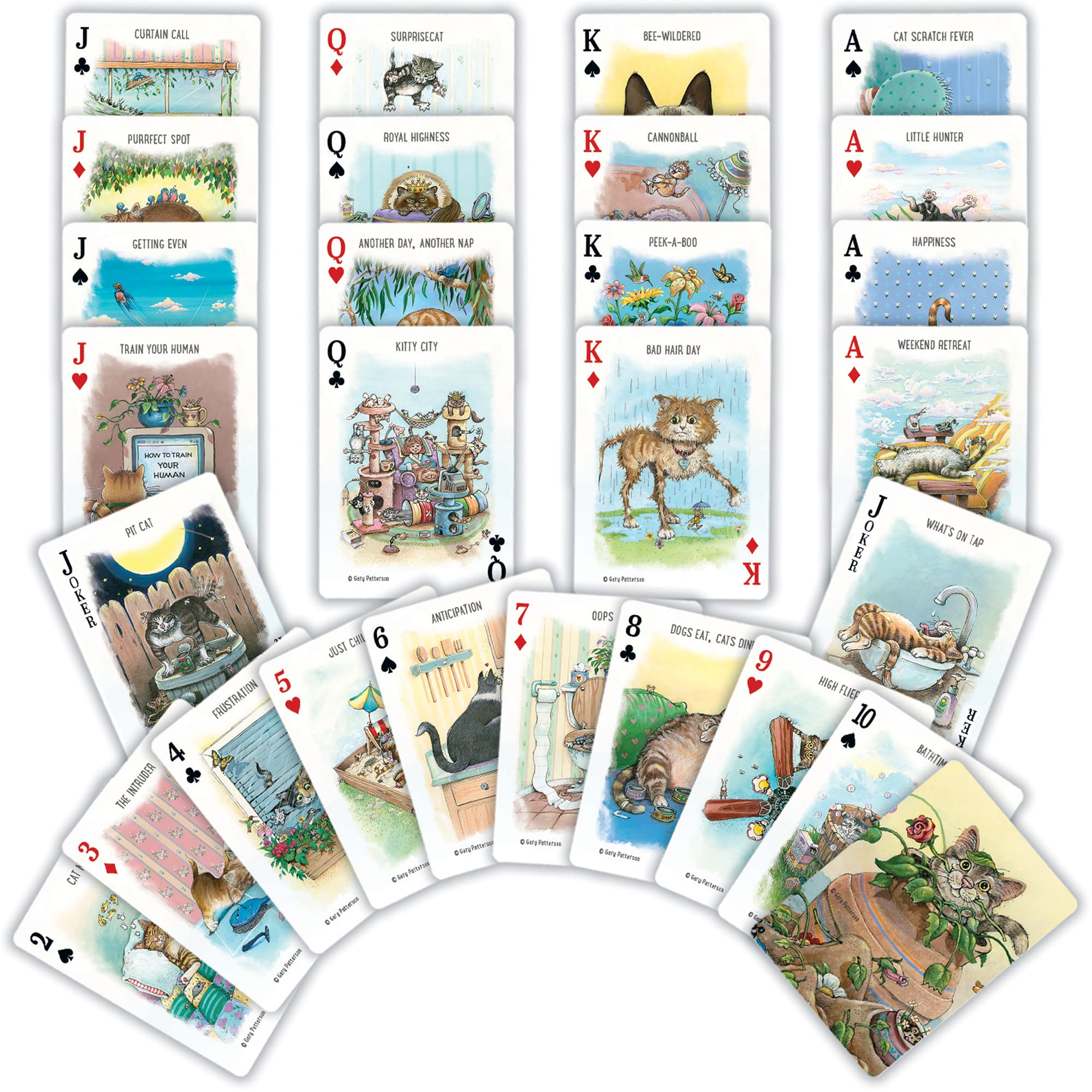 MasterPieces Cats Playing Cards deck back features unique backs for stylish gatherings.