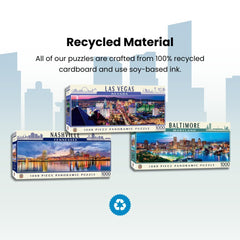 MasterPieces eco-friendly materials use recycled board and soy inks.