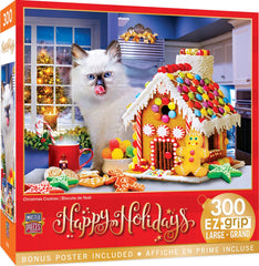 MasterPieces EZ Grip 300-piece Christmas Cookies puzzle cover for family fun.