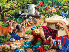 MasterPieces puzzle promotes social interaction and collaboration during family game nights.