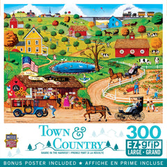 MasterPieces EZ Grip harvest-scene puzzle; easy-to-handle pieces for family puzzle night.