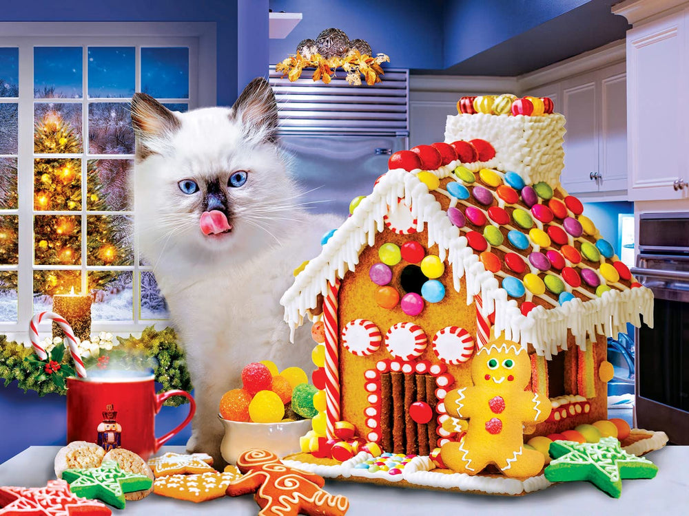 Pieces spread of MasterPieces EZ Grip Christmas Cookies puzzle for sorting.