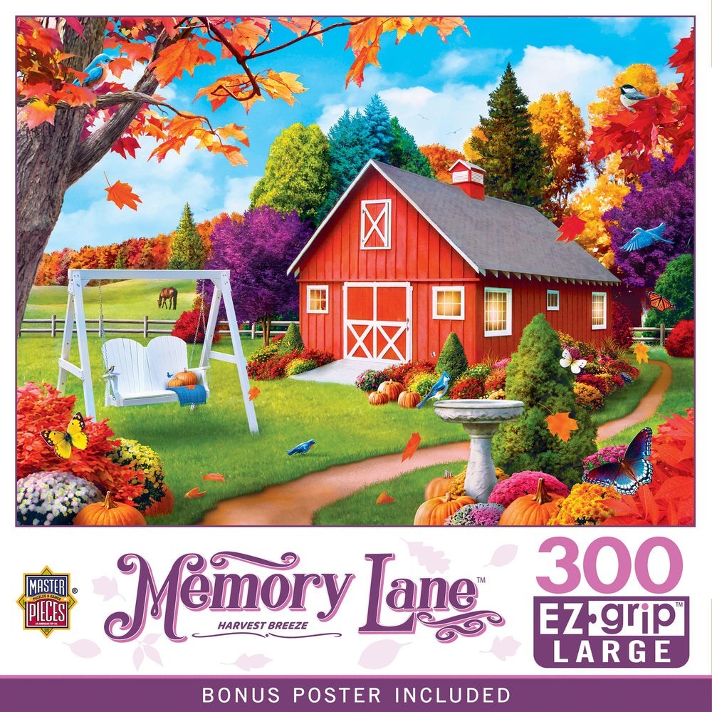 MasterPieces EZ Grip Harvest Breeze box, easy setup for family puzzle night