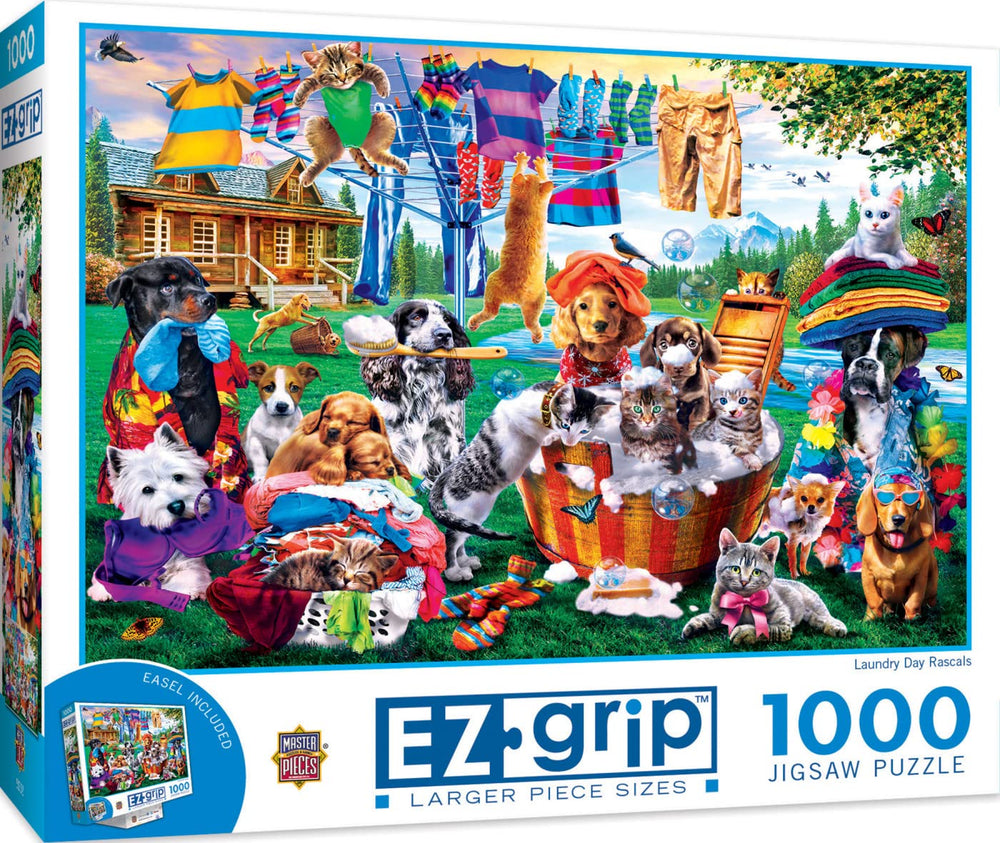 Masterpieces EZ Grip Puzzle Laundry Day Rascals box front for easy handling
